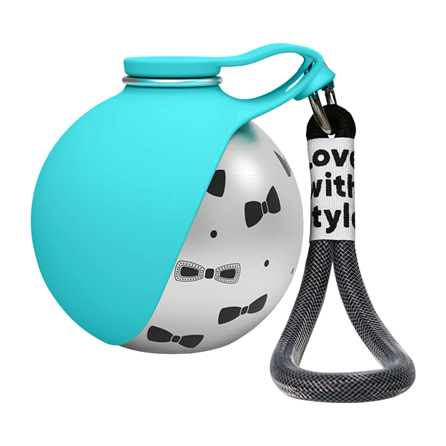 Portable Dog Water Bottle With Silicone Bowl Stainless Steel