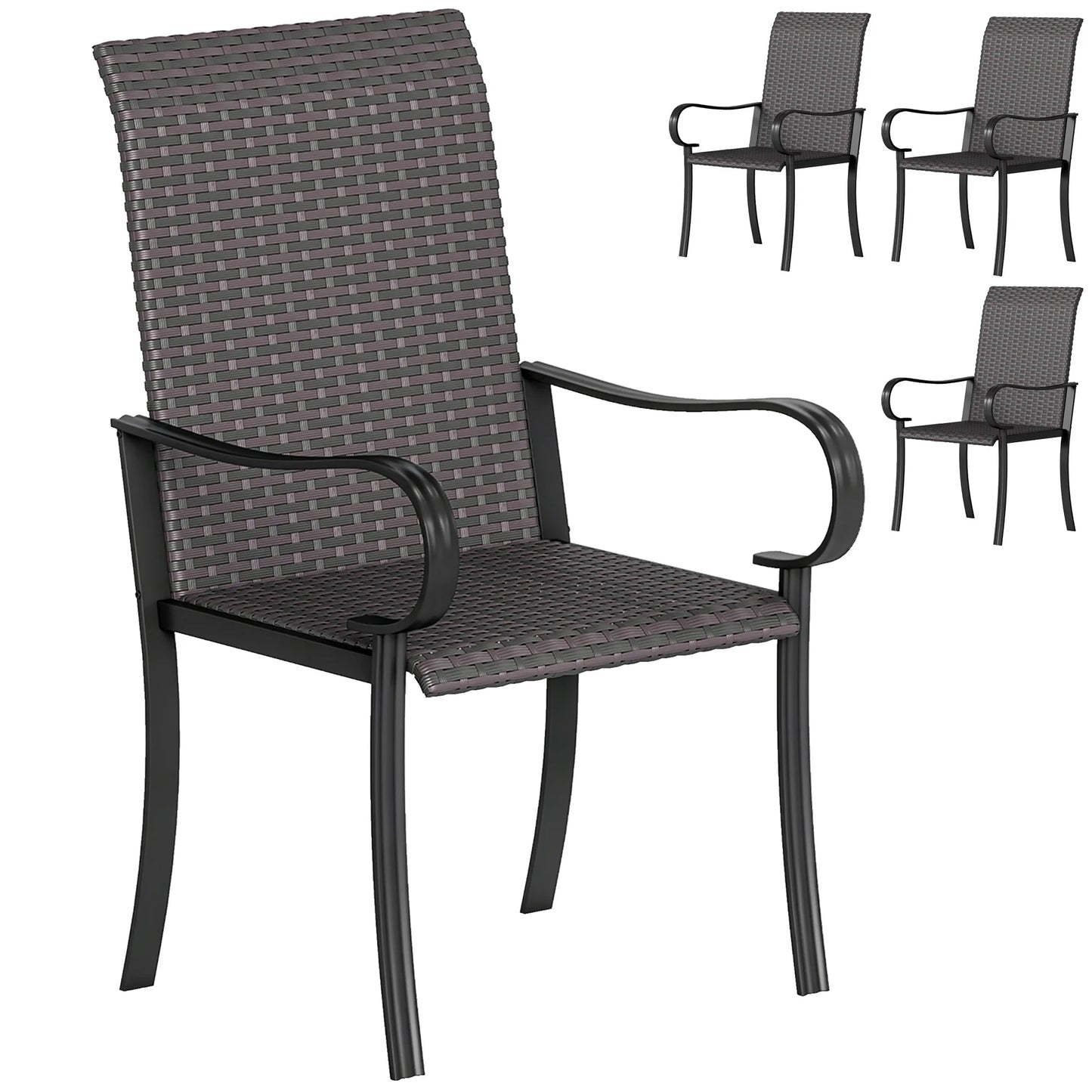 Outdoor Wicker Dining Chairs Set of 4