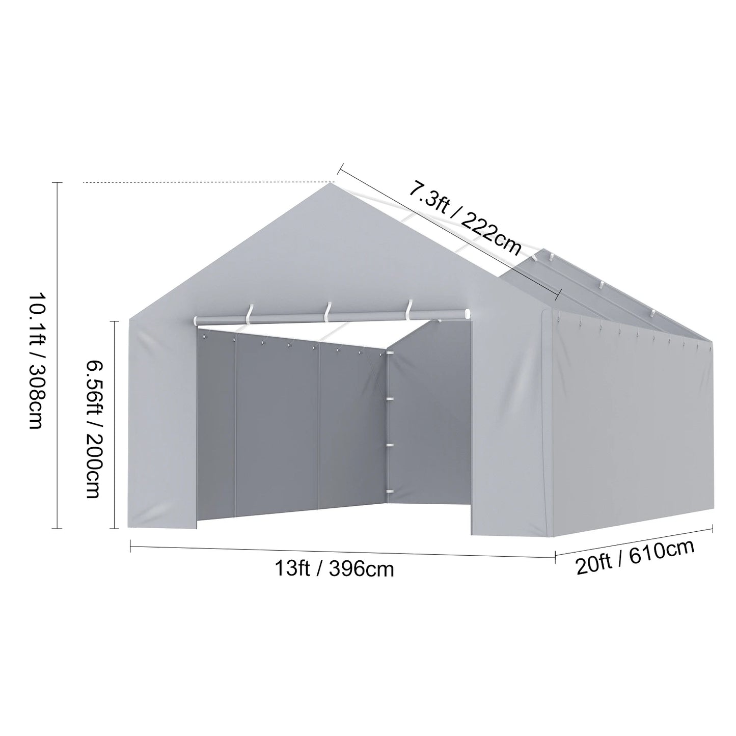 SucceBuy Carport Replacement Canopy Cover Garage Top Tent Shelter Tarp Heavy-Duty Waterproof & UV Protected （Frame Not Include）