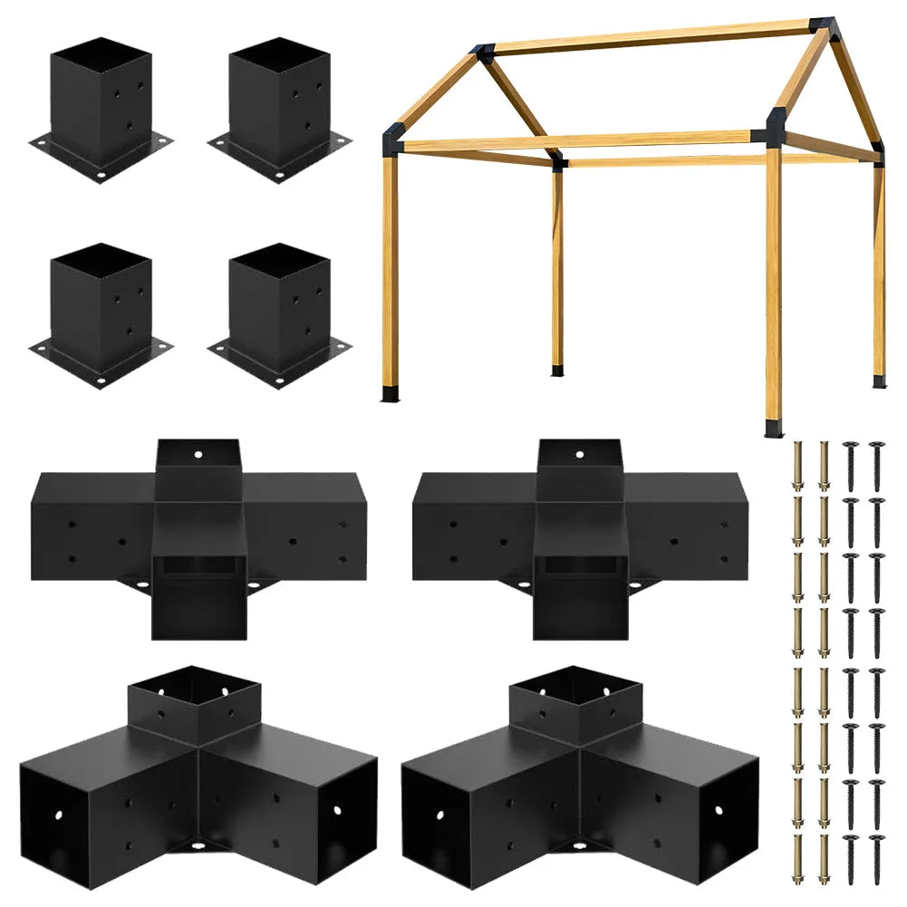 Alloet Pergola Kit With 3 Way Brackets And Screws For Pergolas