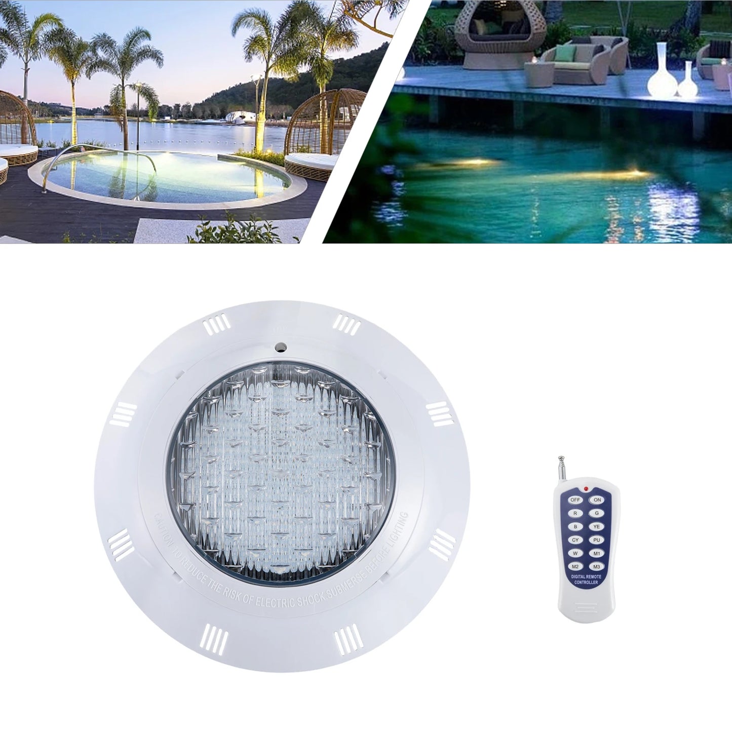 36W Underwater Pool Lights AC 12V RGB Swimming Lamp 7 Color Changing IP68 Waterproof Lamp With Remote Controller for Pool Party