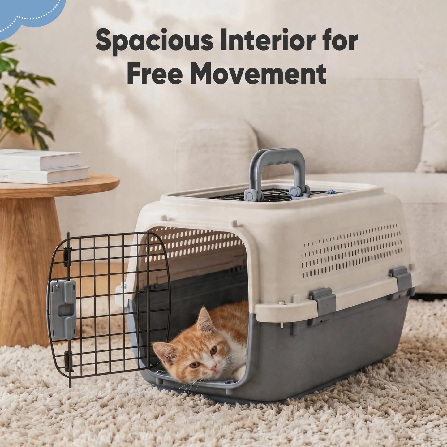JHK Pet Carrier For Small Dogs Cats Top Load WireDoor