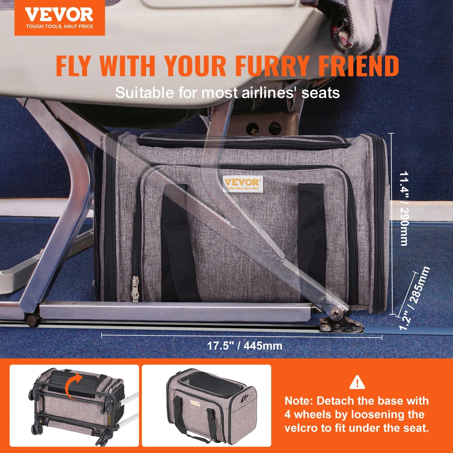 Pet Carrier Backpack With Telescopic Handle Wheels For Travel