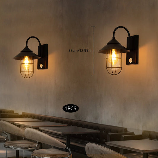 Bymaocar Retro Motion Sensor Wall Lamp Sconce E26 Base