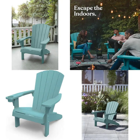Outdoor Resin Patio Chairs With Cup Holder For Beach Pool