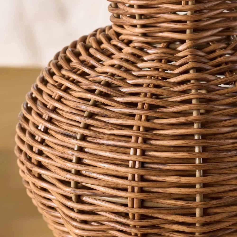 Hot Sale Large Woven Faux Rattan Indoor Vase Brown Planter Home Decor Set of 1