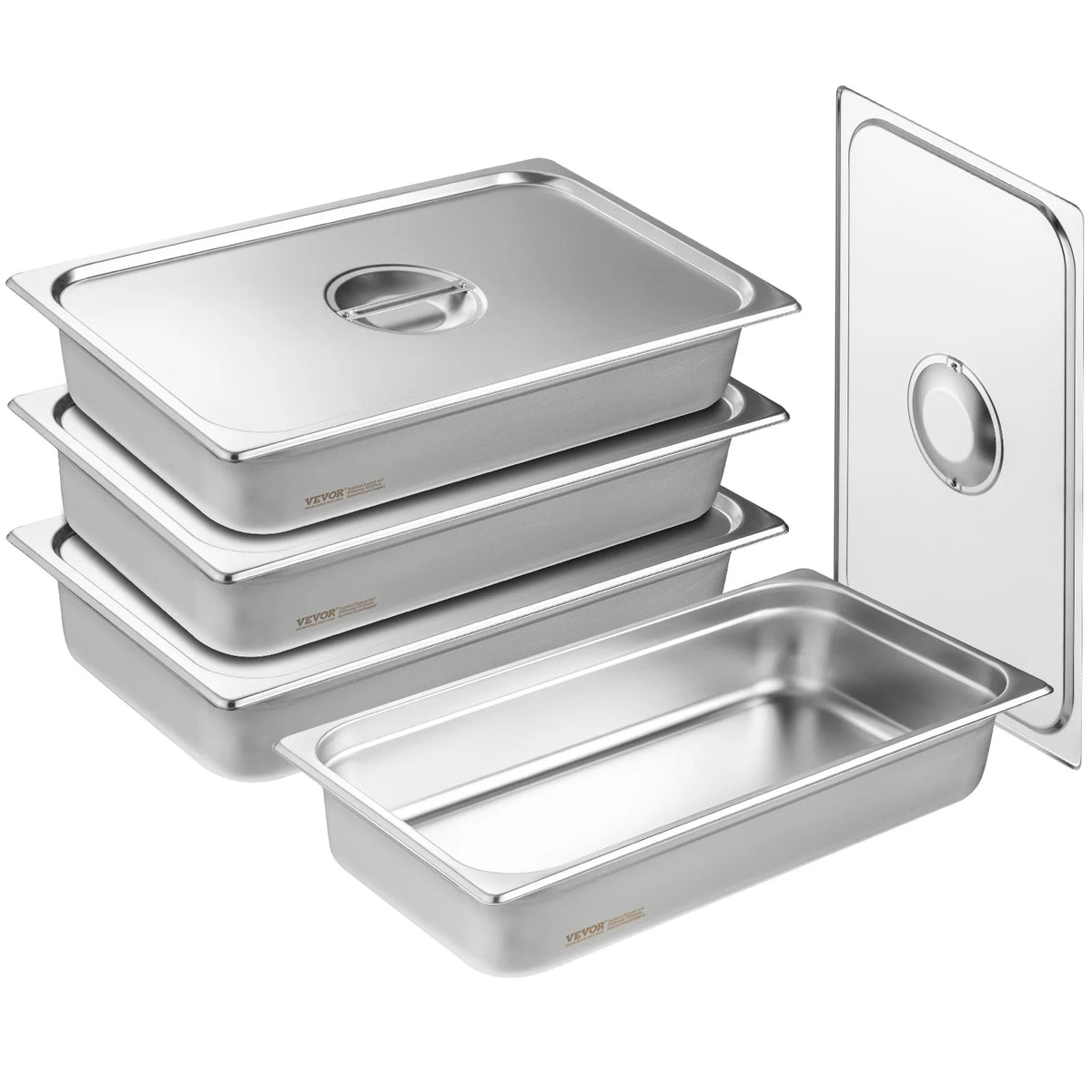 SucceBuy Stainless Steel Anti Jam Hotel Steam Pans With Lids