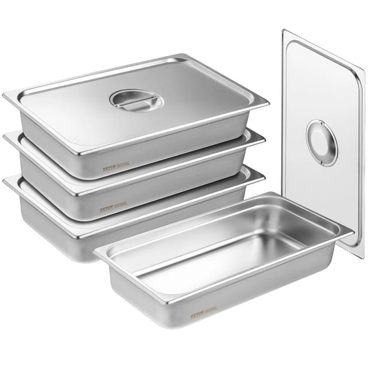 SucceBuy Stainless Steel Anti Jam Hotel Steam Pans With Lids