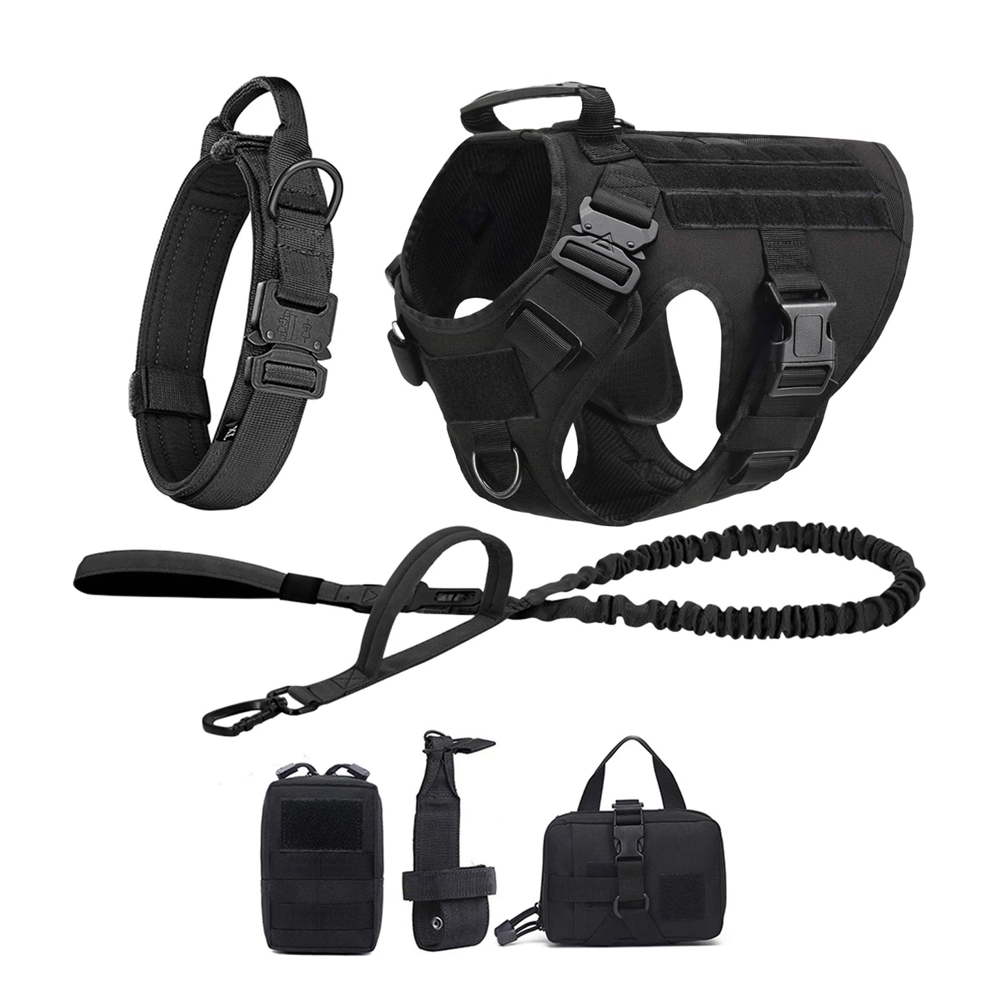 Tactical Dog Harness With Molle Pouches For Medium To Large German Shepherds
