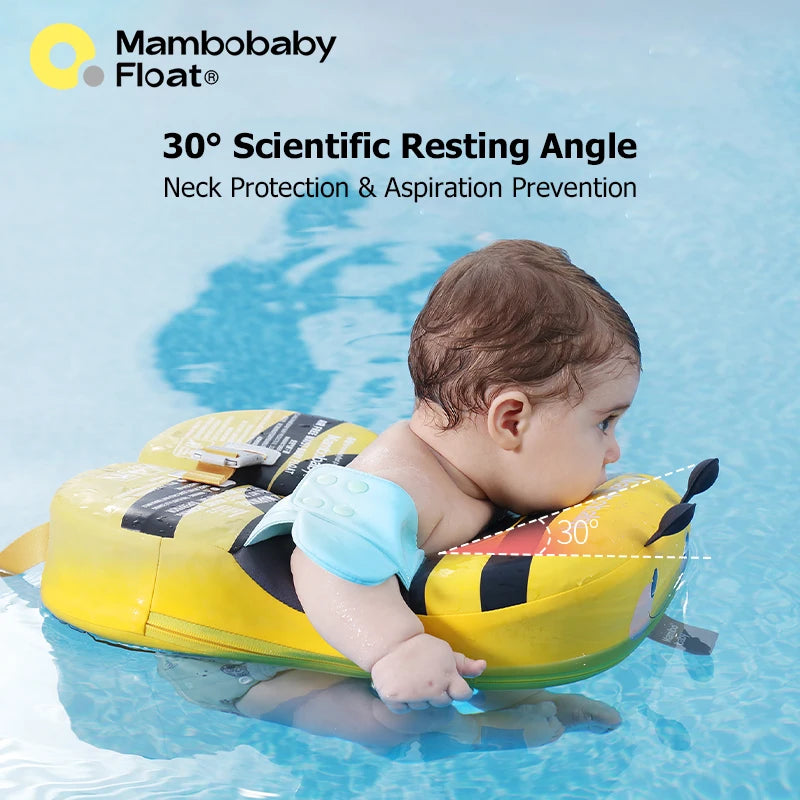 Mambobaby Float with Crotch Support 98% UV Protection Canopy Skin-friendly Baby Swim Ring Toddler Pool Float Infant Swim Circle