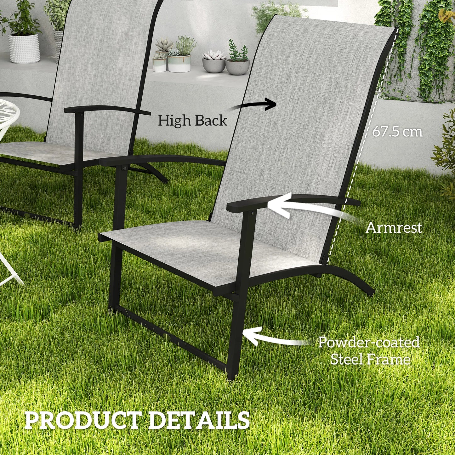 Folding Patio Chairs Set Of 2 Portable Camping Chairs