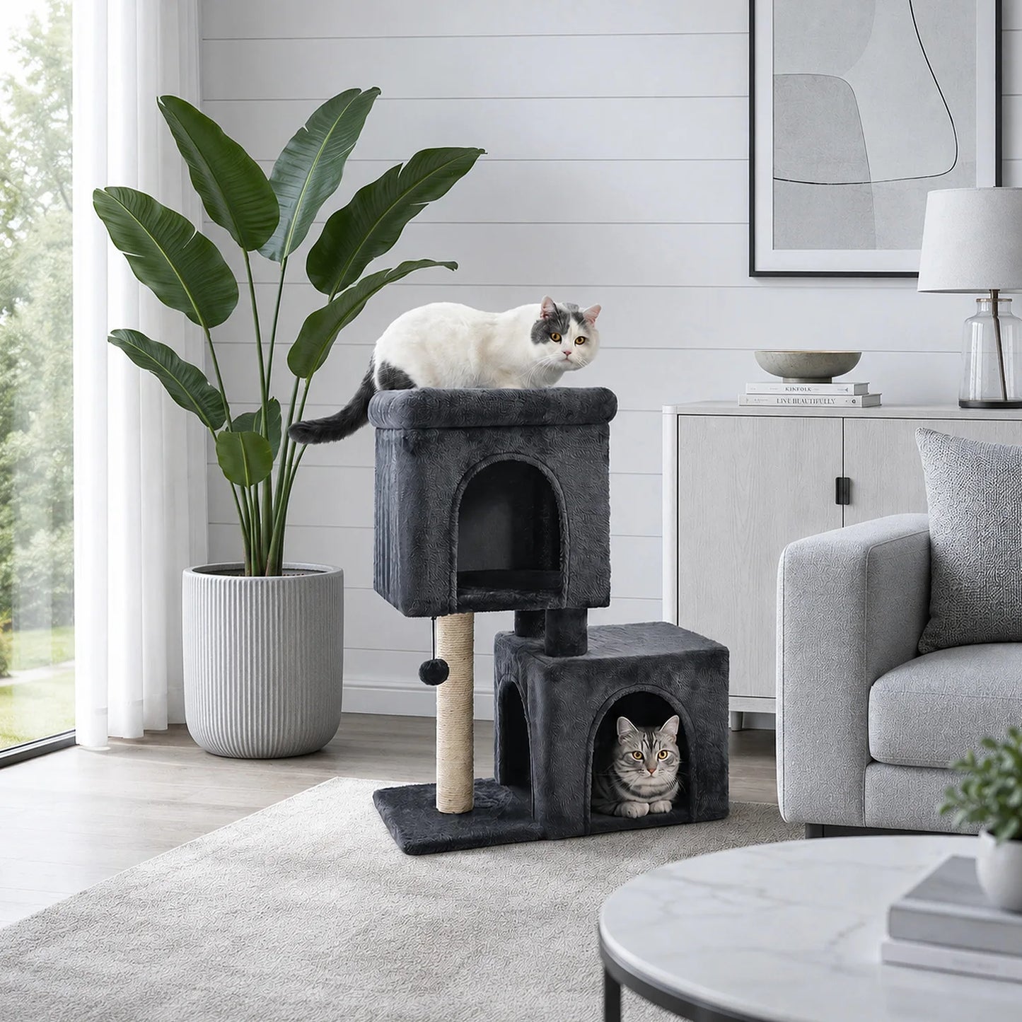 PAWZ Road Cat Tree With Cozy Condos And Sisal Scratching