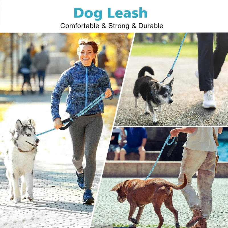 Nylon Reflective Foam Handle Leash For All Dogs Non Slip Adjustable