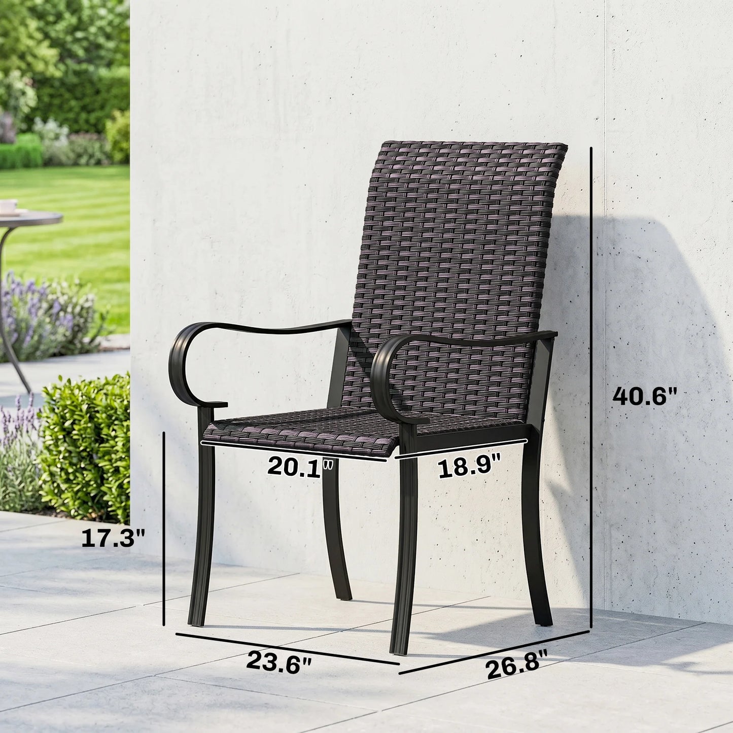 Outdoor Wicker Dining Chairs Set of 4