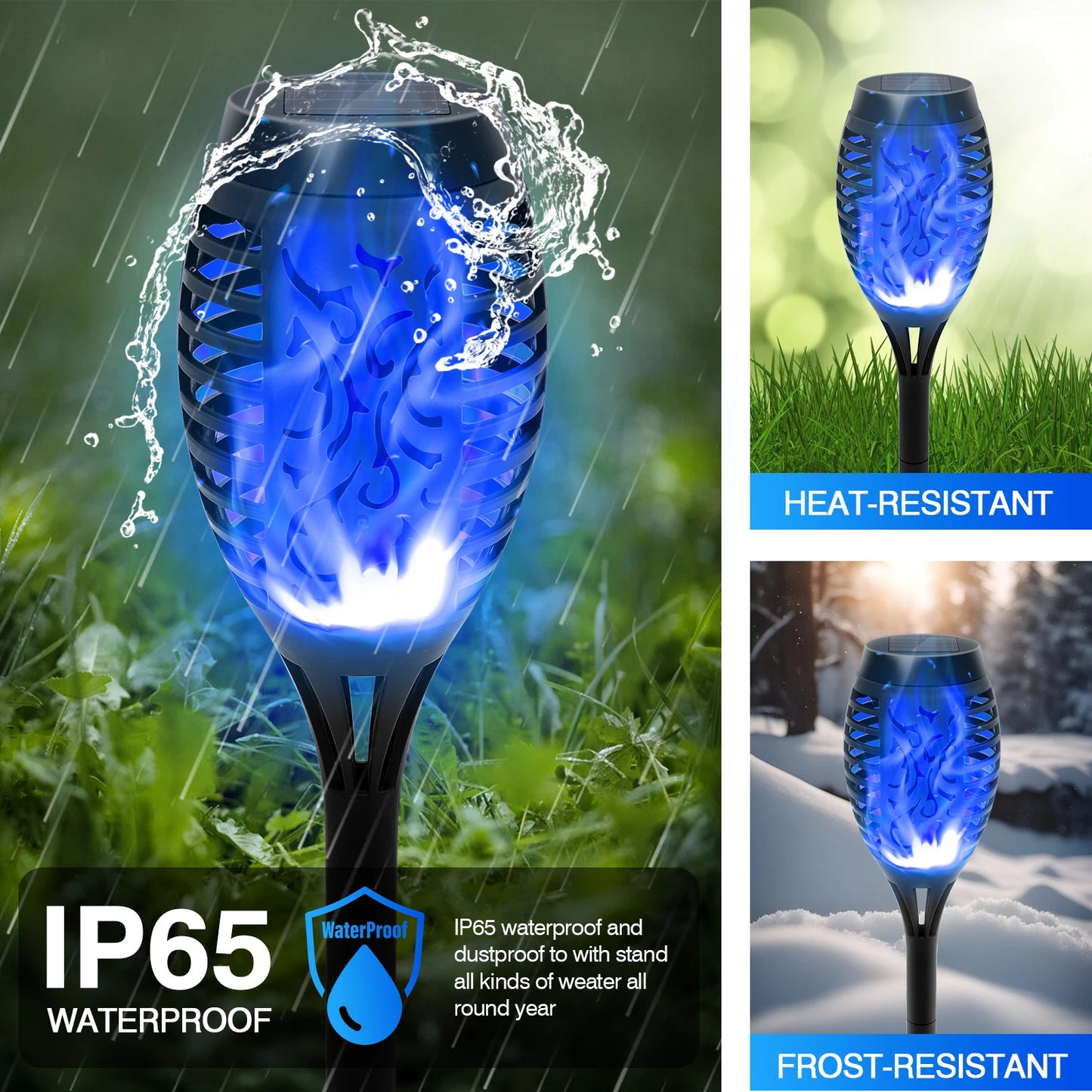 Solar Lights Outdoor Torch Flickering Flame Lawn Decor