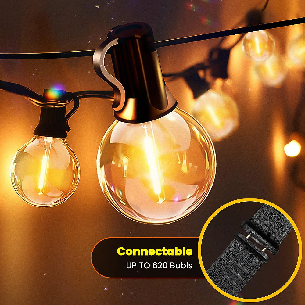 Aiopp Led Globe String Lights Outdoor G40 With US Plug