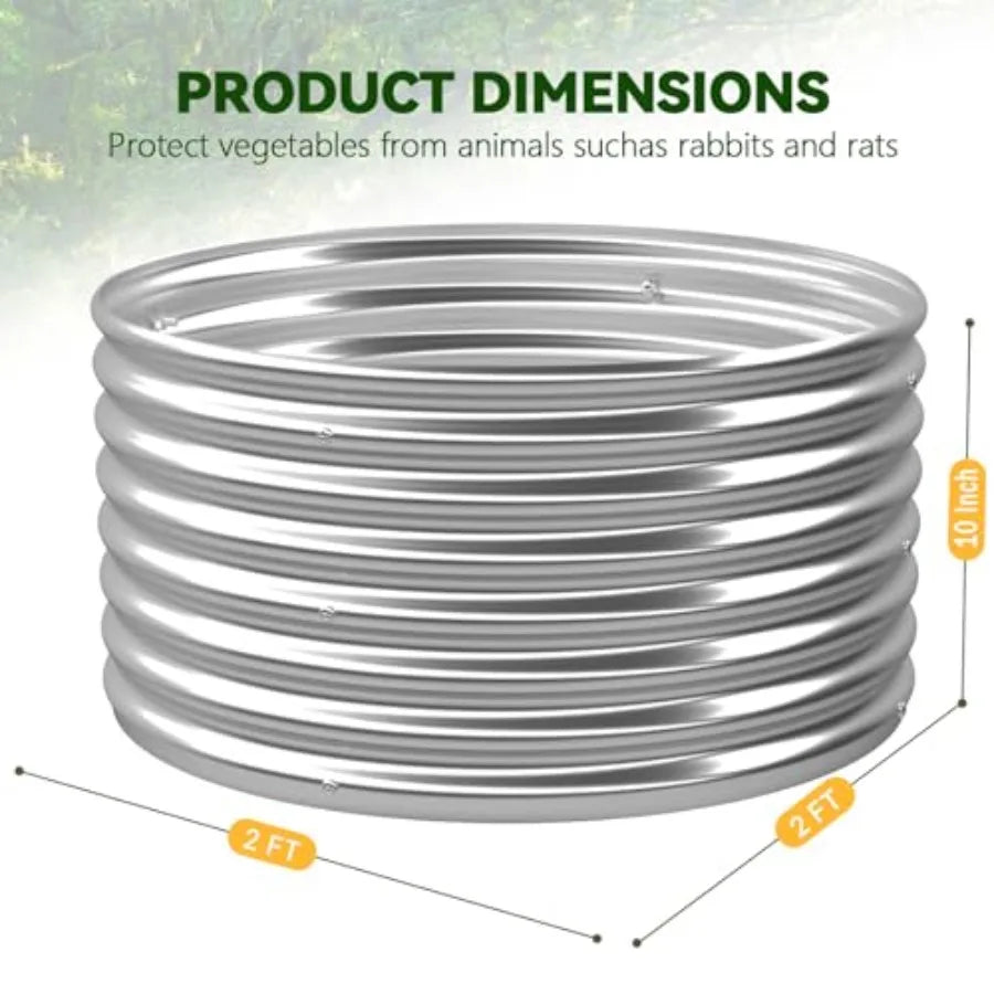 Round Galvanized Steel Raised Garden Beds Set of Four