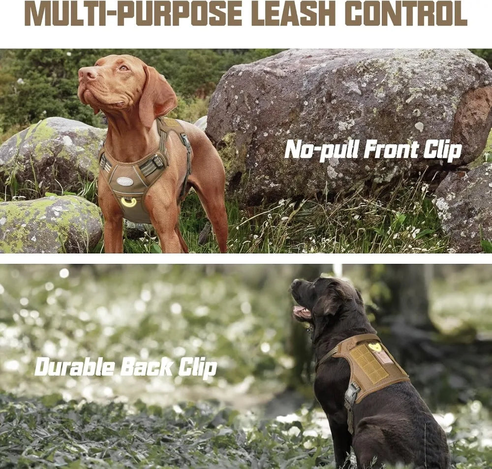 Tactical No Pull Dog Harness For Large Breeds Reflective Vest