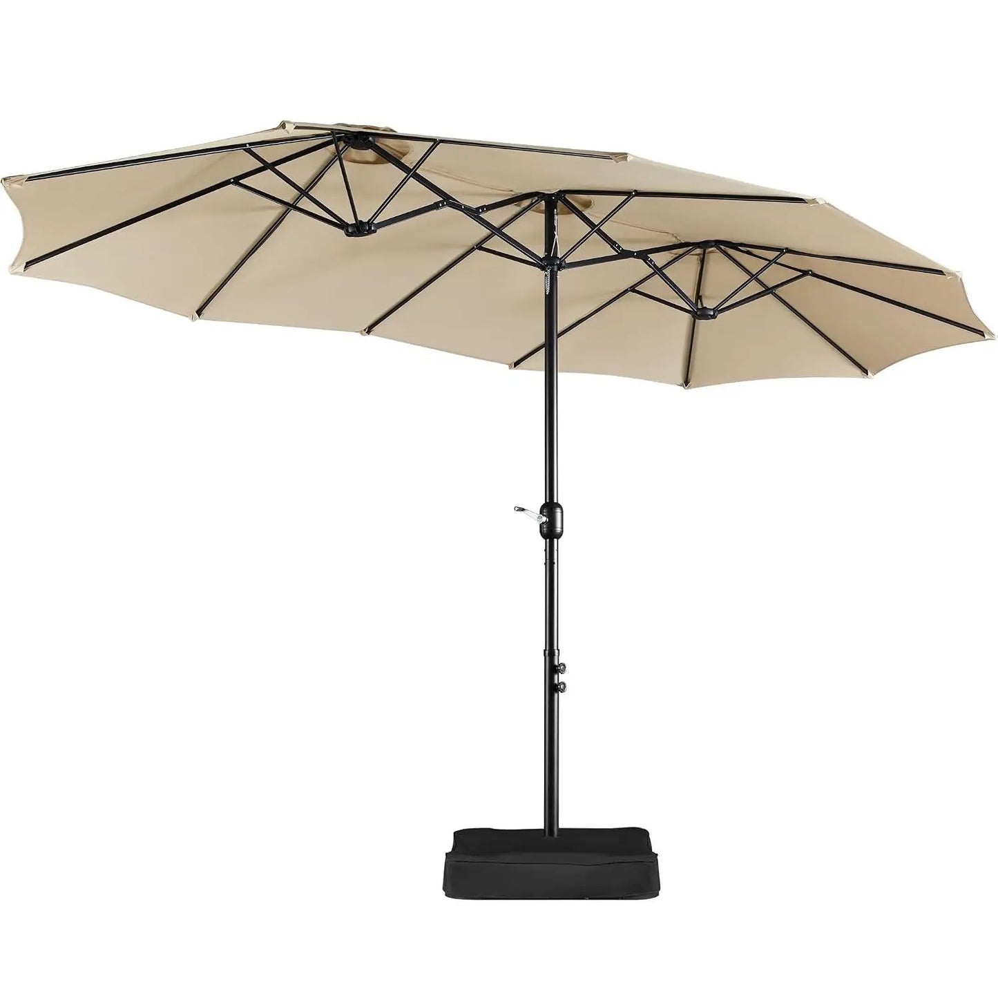 Double Sided Twin Patio Market Umbrella With Base Included
