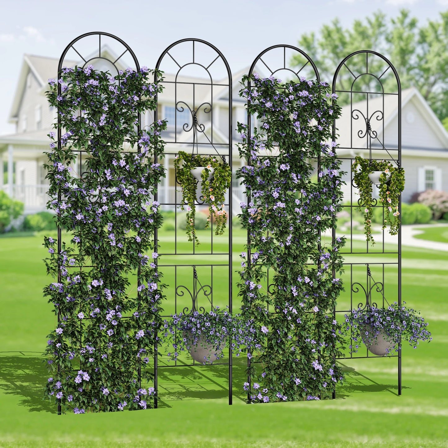 Garden Trellis for Climbing Plants Outdoor, Decorative Garden Trellis for Flowers, Vines & Vegetables, Climbing Plant Support