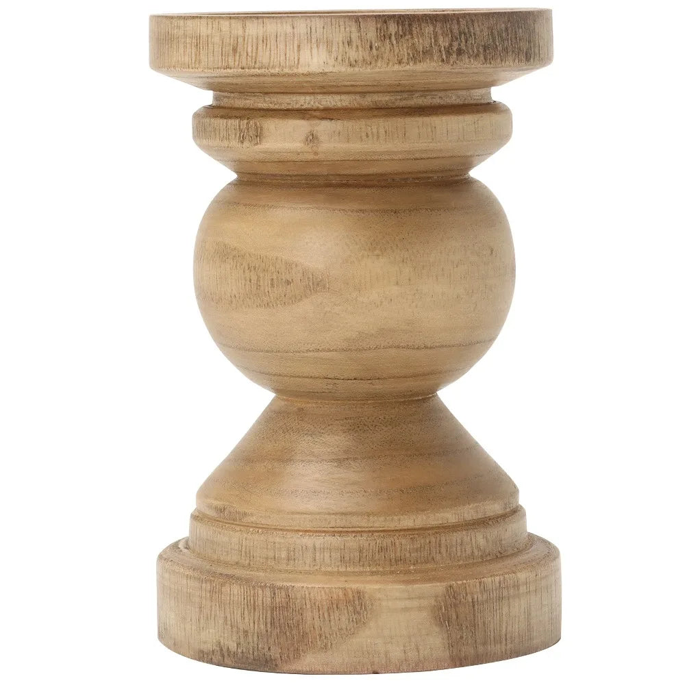 Decorative Wood Pillar Candle Holder Natural Rustic Home Decor Centerpiece for Wedding Party Table Decor