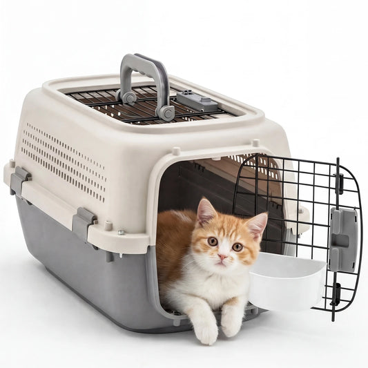 JHK Pet Carrier For Small Dogs Cats Top Load WireDoor