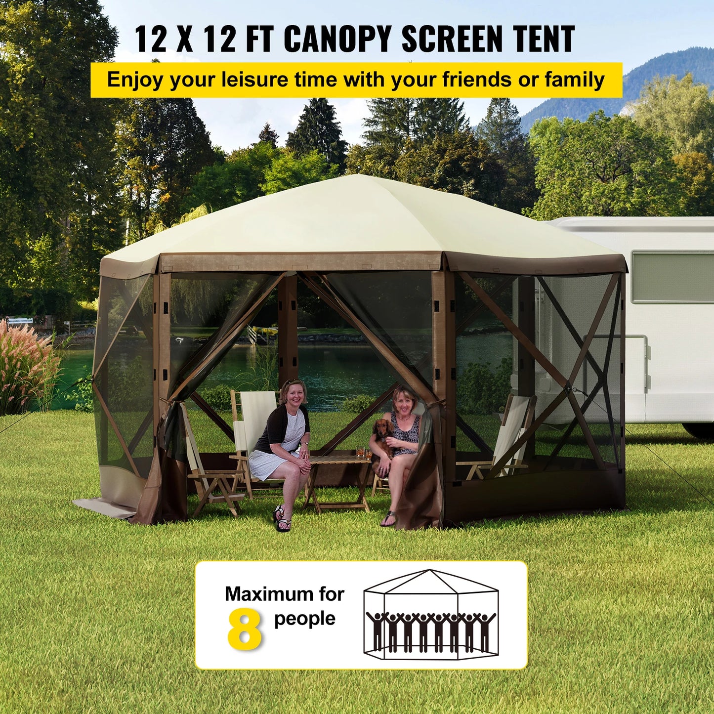 SucceBuy Pop Up Camping Gazebo Shelter For Outdoor Shade And Tents