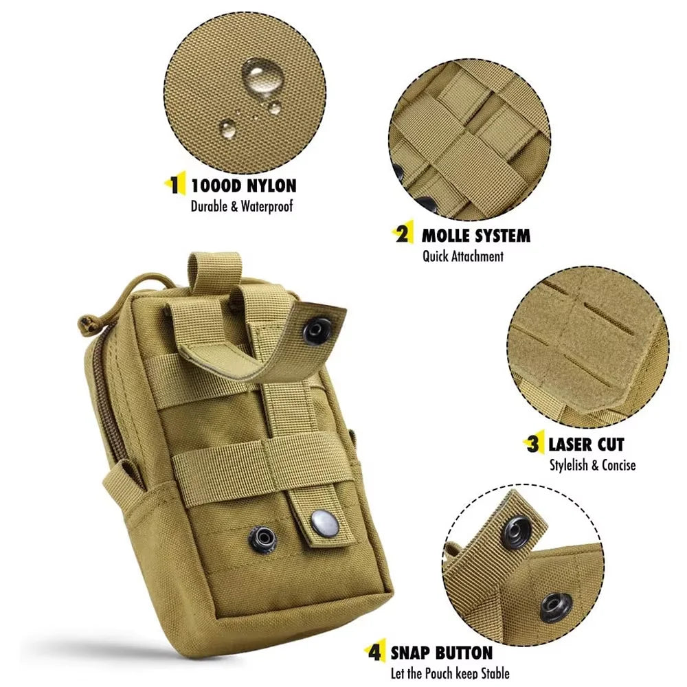 Dog Tactical Bags Set With MOLLE Pouches For Harness Attachments
