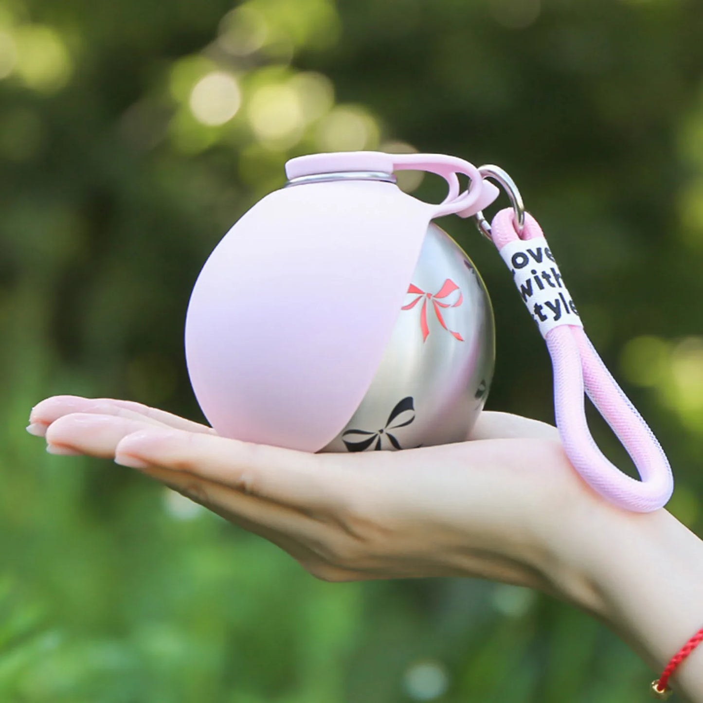 Portable Dog Water Bottle With Silicone Bowl Stainless Steel