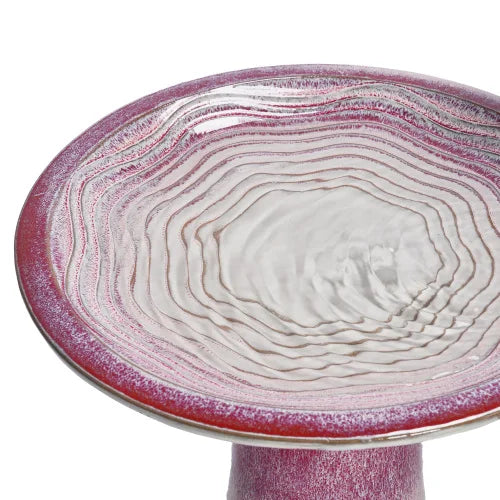 Ceramic Bird Bath With Rose Ivory Ombre Glaze For Garden