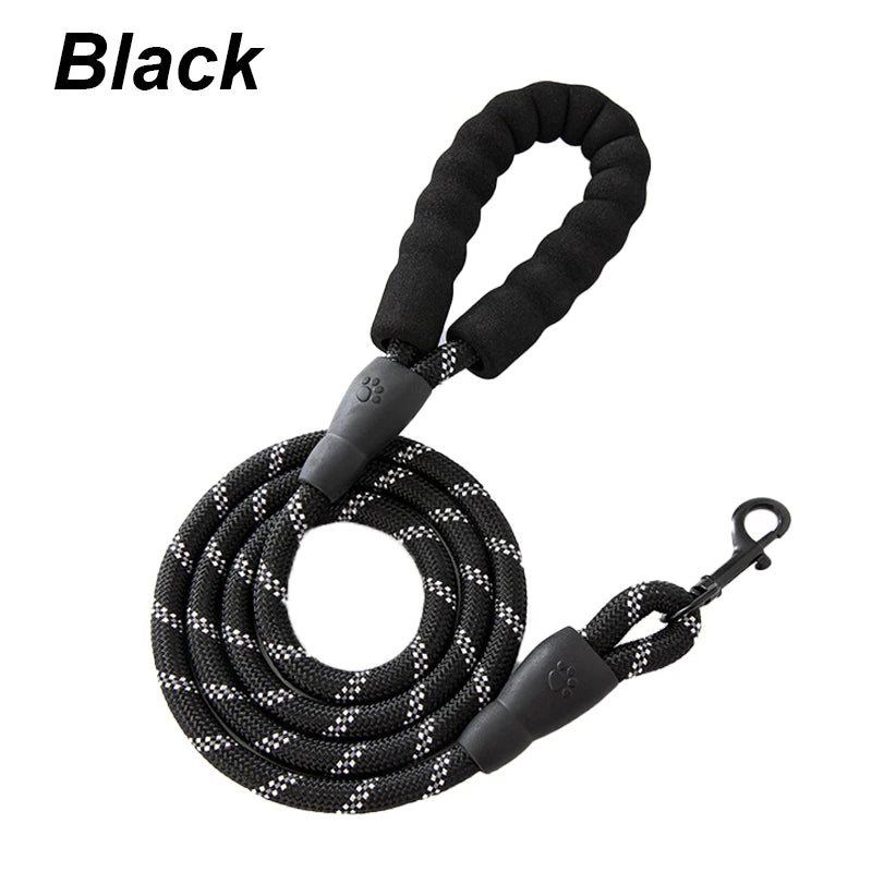 Nylon Reflective Foam Handle Leash For All Dogs Non Slip Adjustable