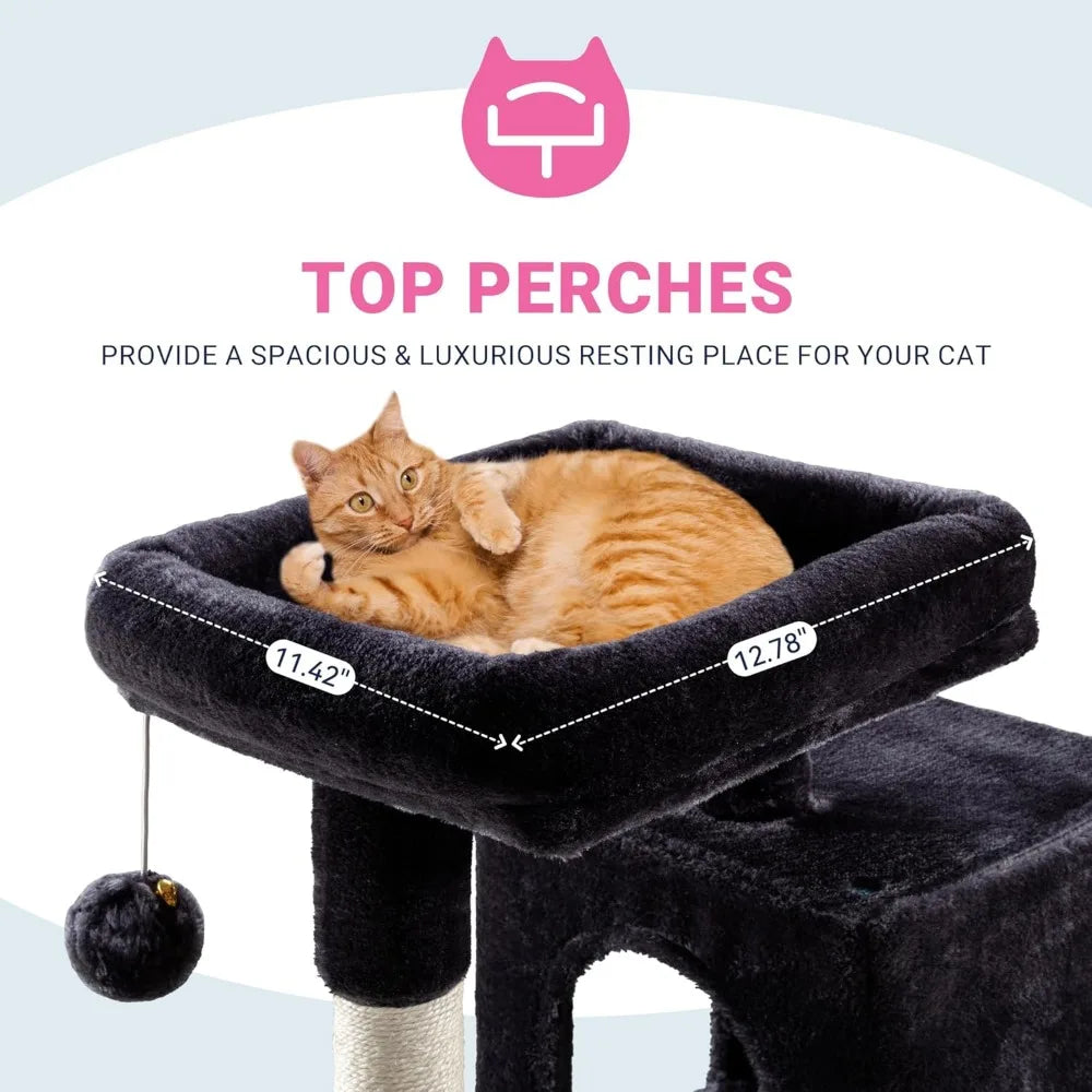 NBVCX Cat Tree Tower With Plush Perches, Condos, Sisal Scratching Posts