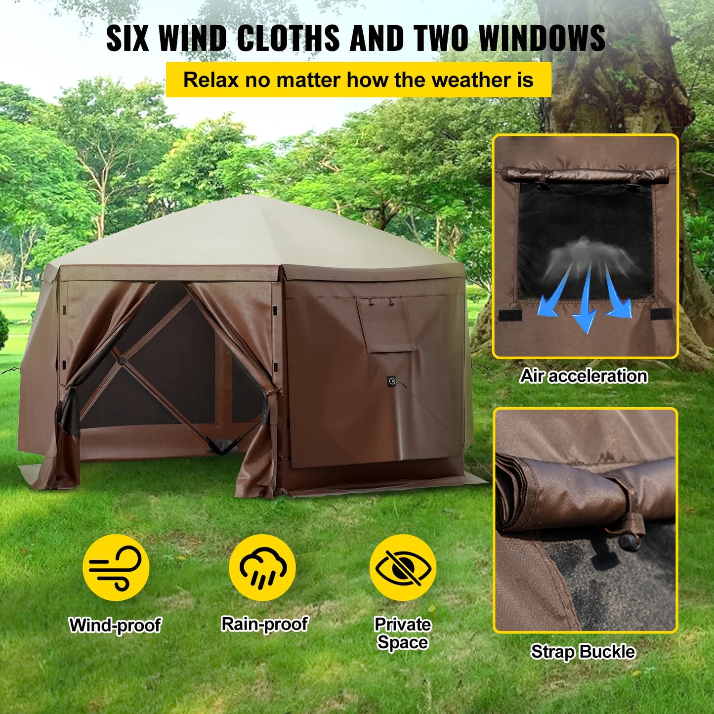 SucceBuy Pop Up Camping Gazebo Shelter For Outdoor Shade And Tents