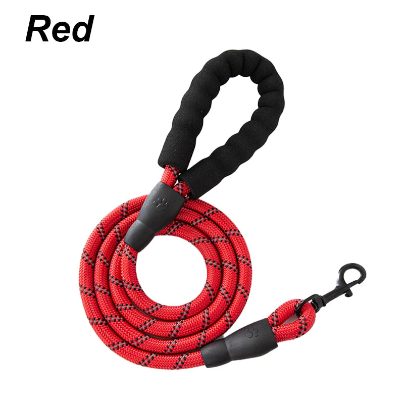 Nylon Reflective Foam Handle Leash For All Dogs Non Slip Adjustable