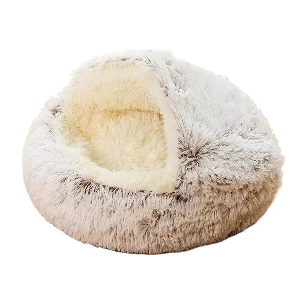Winter Plush Cat Bed Round Cushion Nest For Pets Warm
