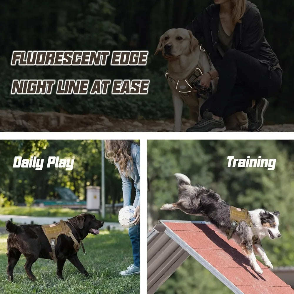Tactical No Pull Dog Harness For Large Breeds Reflective Vest