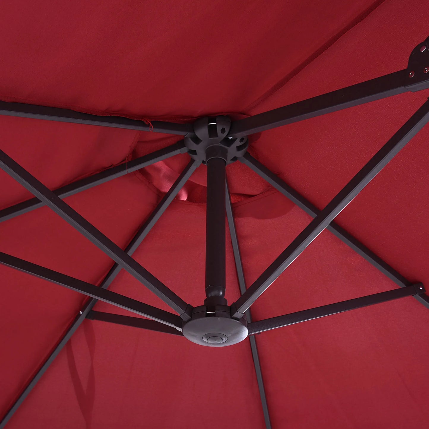 Extra Large 15ft Patio Umbrella, Double-Sided Outdoor Umbrella with Crank Handle and Air Vents for Backyard, Deck, Pool, Market, Red