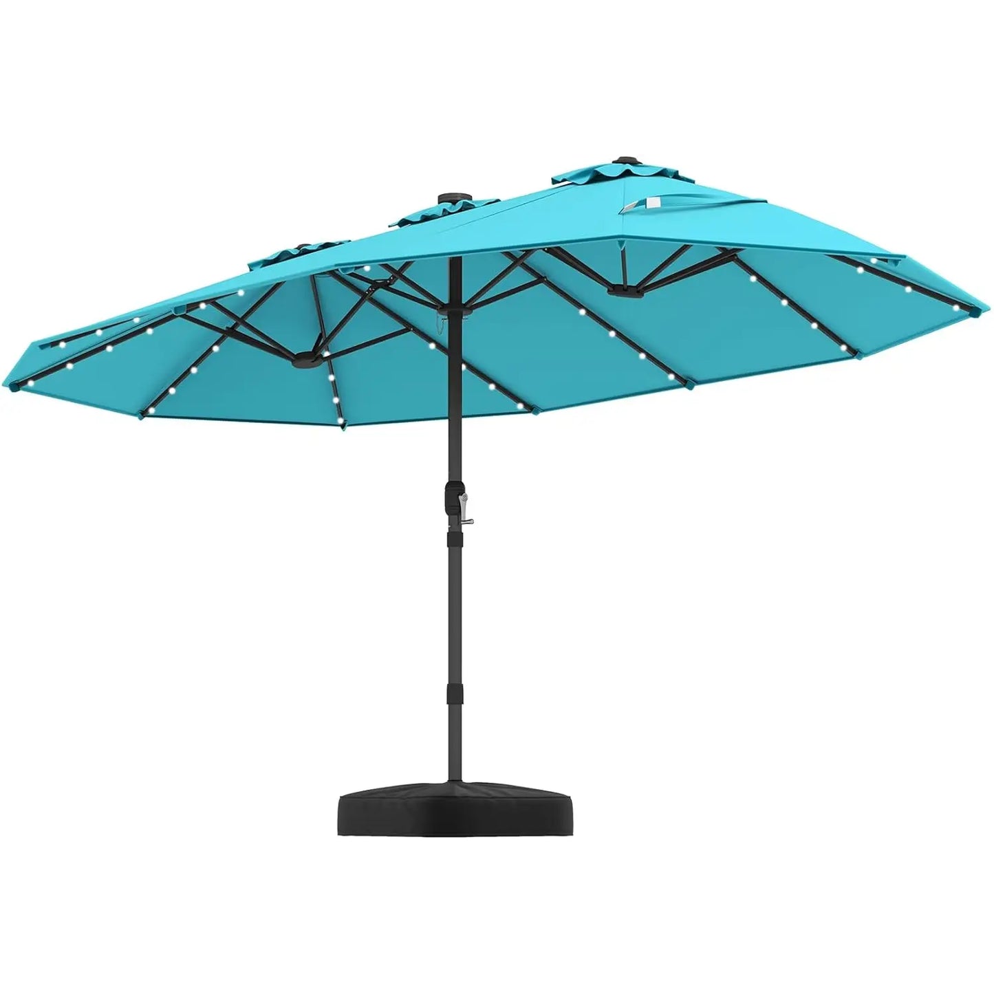 Double Sided Solar Patio Umbrella With 48 LED Lights