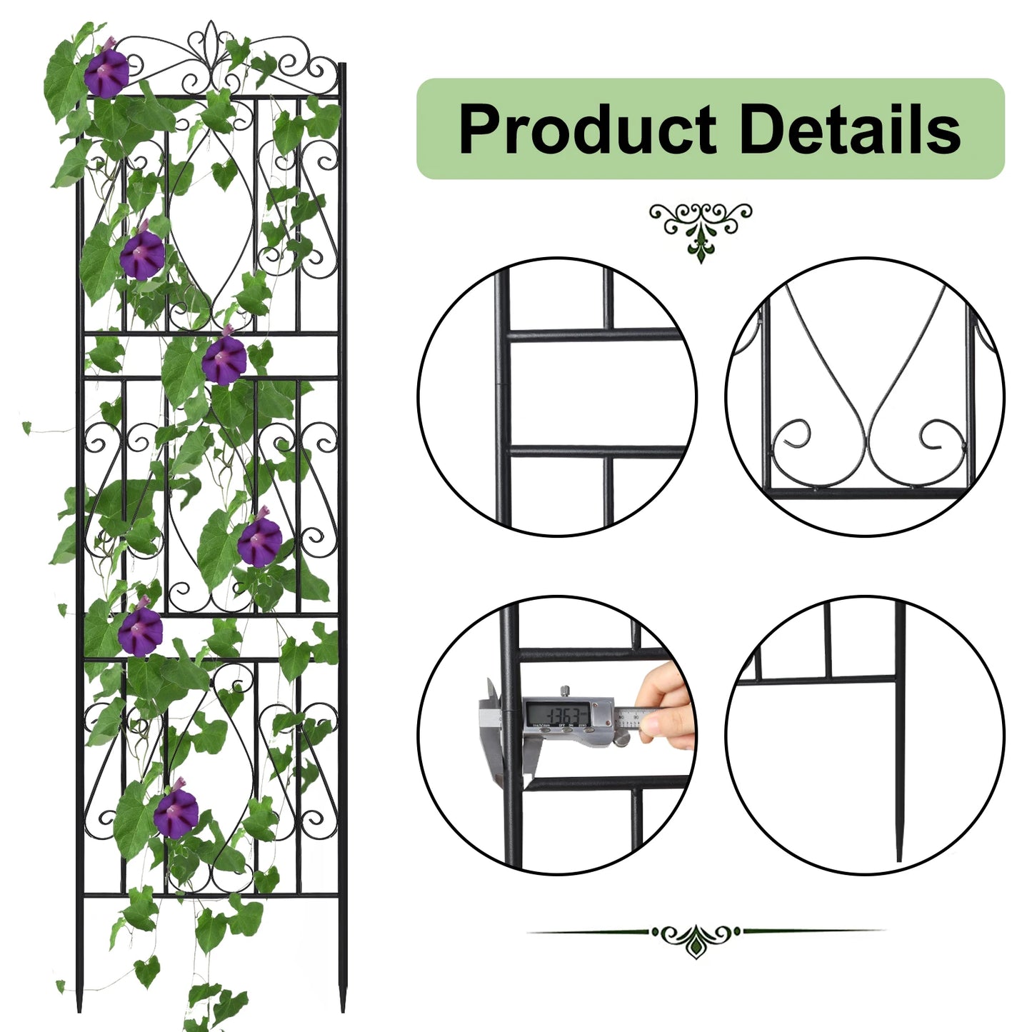 Rustproof Metal Garden Trellis For Climbing Plants 2 Pack