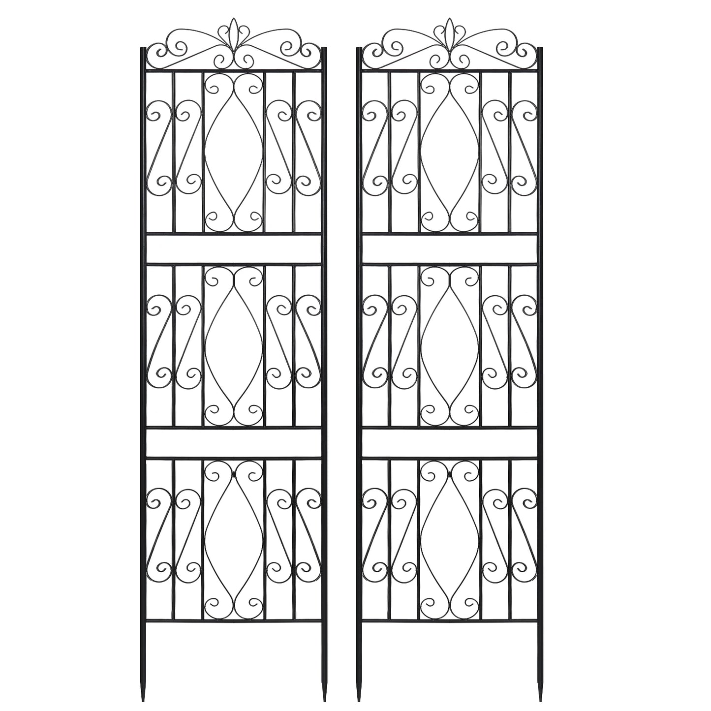 Rustproof Metal Garden Trellis For Climbing Plants 2 Pack