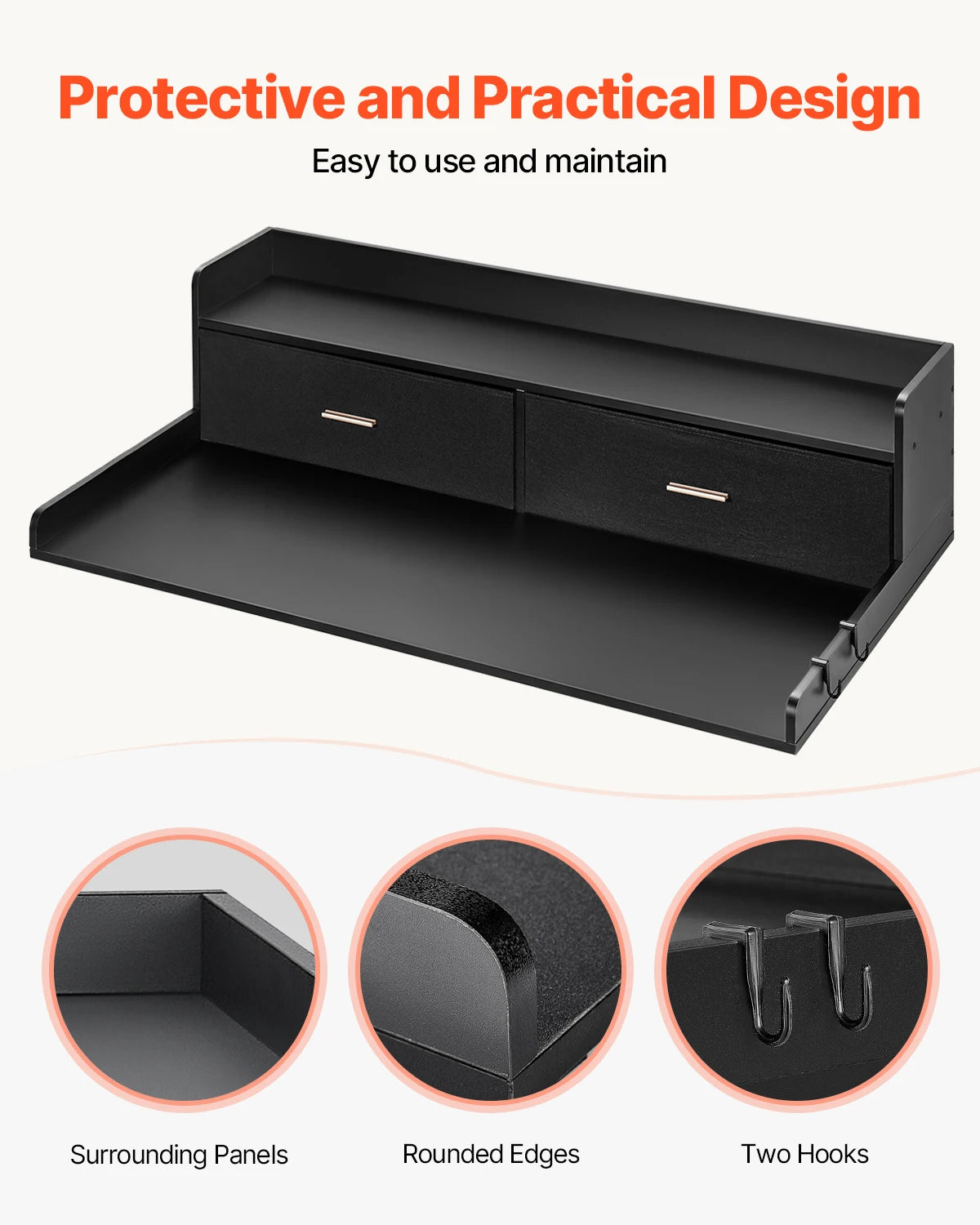 SucceBuy Washer Dryer Countertop w/ Drawer Shelf Wooden Washer and Dryer Countertop Laundry Topper for Laundry Room Organization