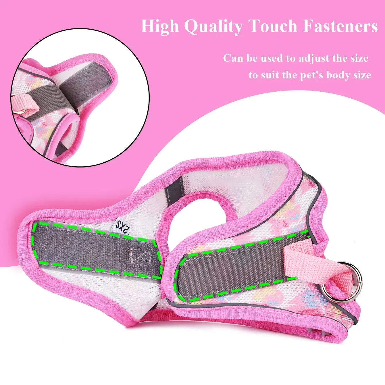 HP214--1pc pet dog & cat summer mesh harness with 1.5-meter pet leash.