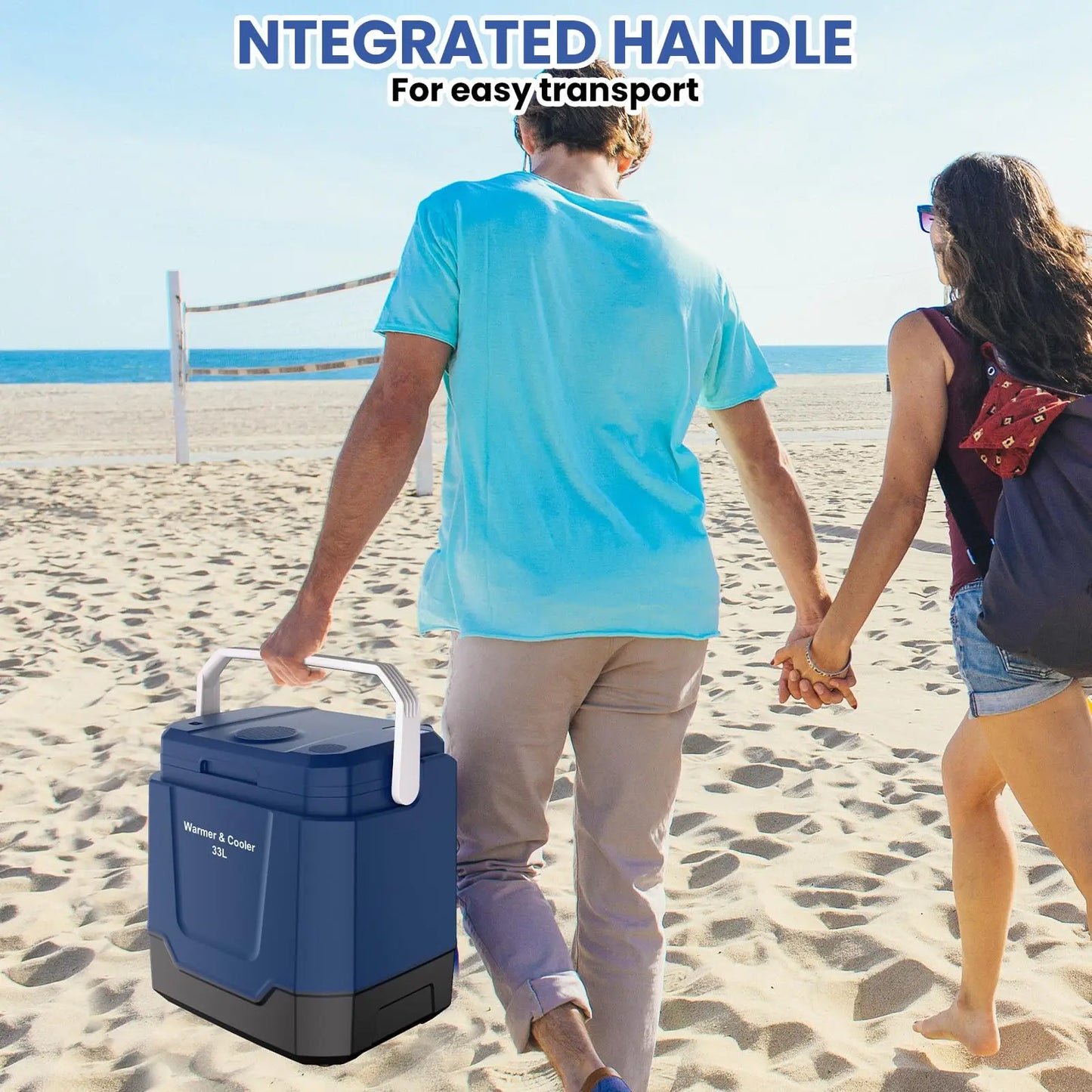 35 Quart Electric Cooler Warmer 12V Car Refrigerator 33L Plug In Cooler With 110V AC 12V DC Auto Lock Handle For Car Truck Home
