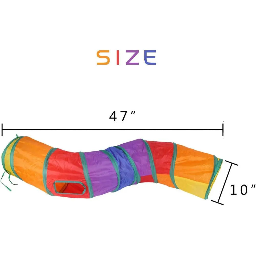 Cat Tunnel Indoor Interactive, Rabbit Tunnel Toys, Pet Toys Play Tunnels for Cats Kittens Rabbits Puppies Crinkle Up Rainbow 47