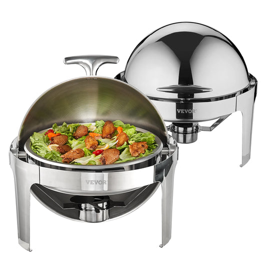 SucceBuy Roll Top Stainless Steel Chafing Dish Buffet Warmer Set