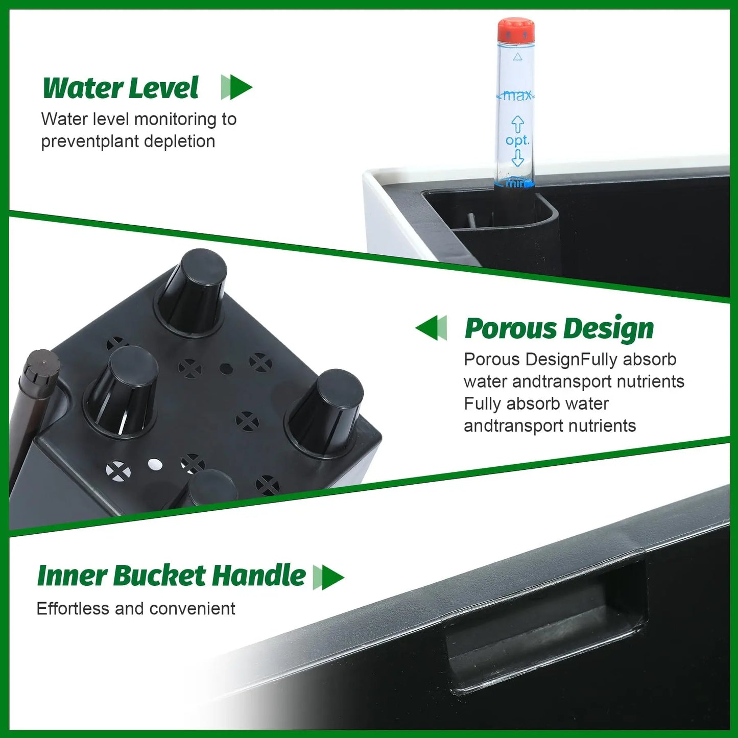 HiMISS Self Watering Planter Set of 2 for Indoor Outdoor