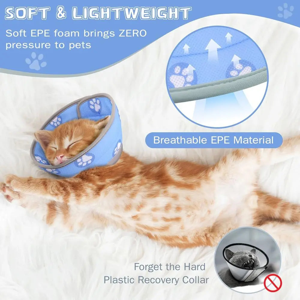 Cat Cone Collar Adjustable Elizabethan Protective Cone For Cats