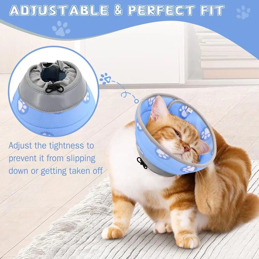 Cat Cone Collar Adjustable Elizabethan Protective Cone For Cats