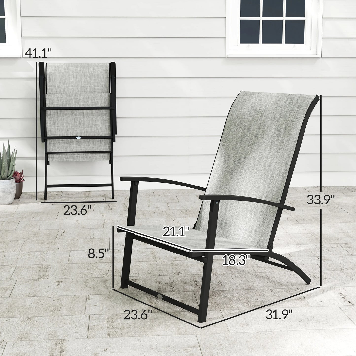 Folding Patio Chairs Set Of 2 Portable Camping Chairs