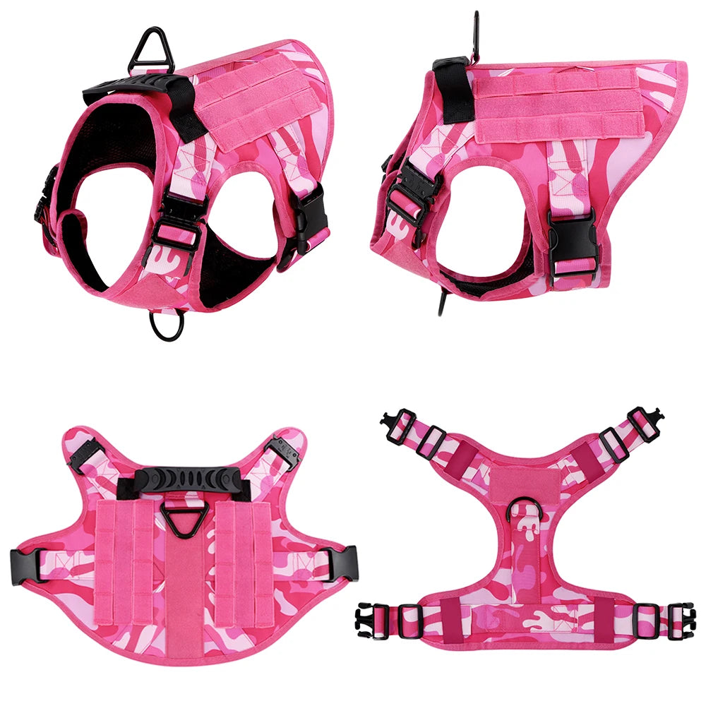 Military Camouflage Dog Harness German Shepherd Adjustable Tactical Vest